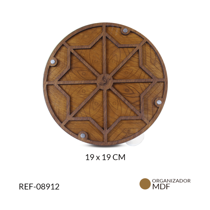 Organizador MDF Mandala estrella 16 contenedores 19 x 19 cm / x und / Ref-08912
