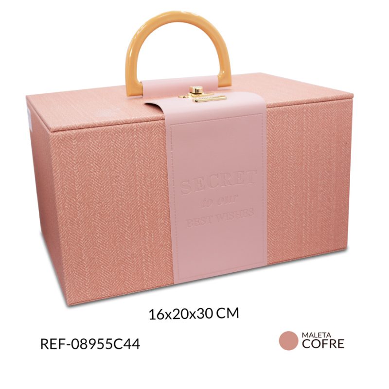 Organizador cofre estilo maleta portátil color Salmon 16x20x30 cm / x unidad / ref-08955C44