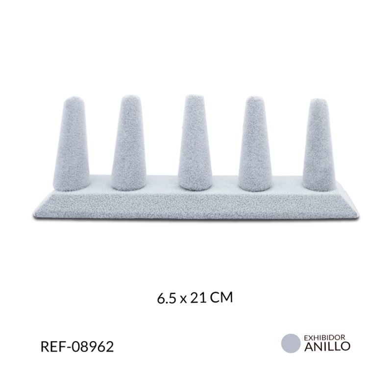 Exhibidor para anillo de 1 nivel para 5 anillos 6.5 x9.5 cm / x unidad / ref-08962