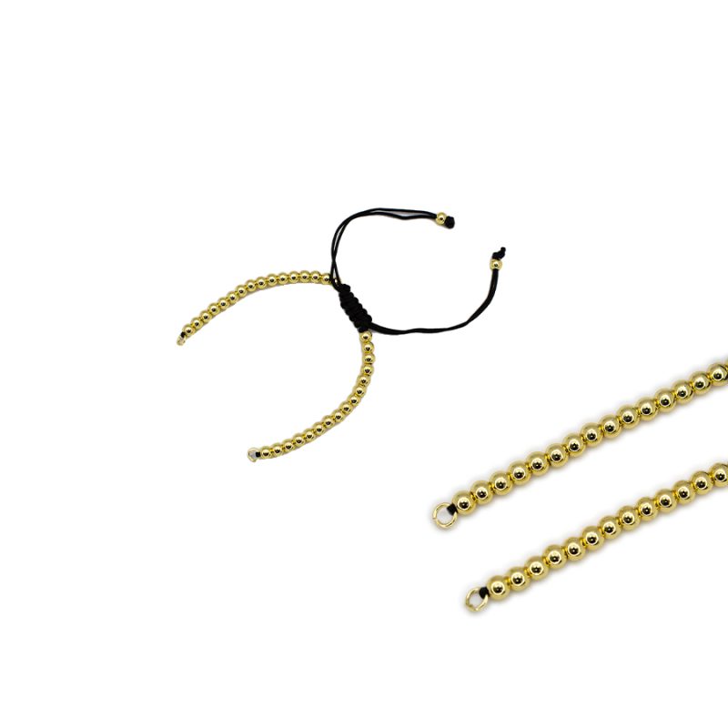 Extensión Tejida, Hilo grande, Balin 4mm dorado / x unidad / Ref-10255D15 / Ref-10255D15