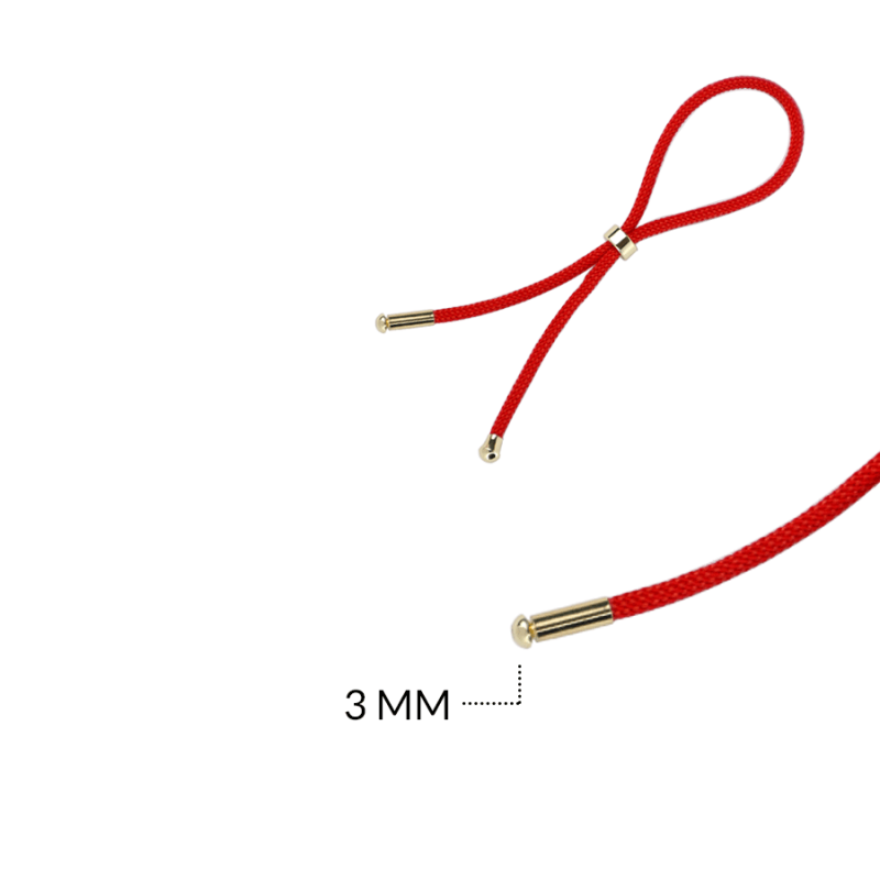 EXTENSION COVERGOLD CORDON ROJO PARA PULSERA 3MM / x UNIDAD / REF-10286D5