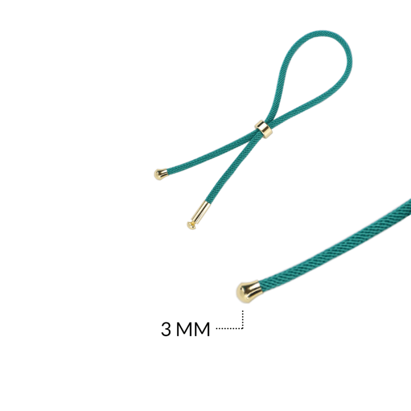 EXTENSION COVERGOLD CORDON VERDE PARA PULSERA 3MM / X UNIDAD / Ref-10286D87 / REF-10286D87