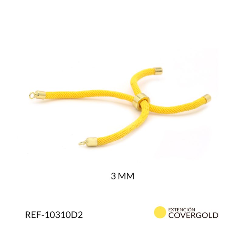 Extensión covergold cordon amarillo para pulsera 3mm / x unidad / ref-10310D2 / ref-10310D2