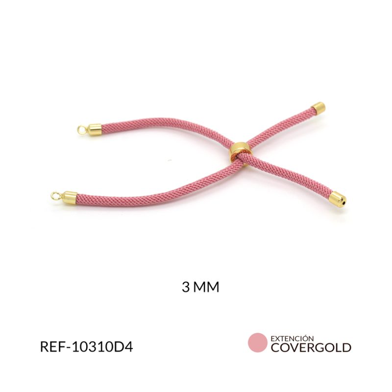 Extension covergold para pulsera 3 mm cordon Rosado R / x unidad / Ref-10310D4 / Ref-10310D4