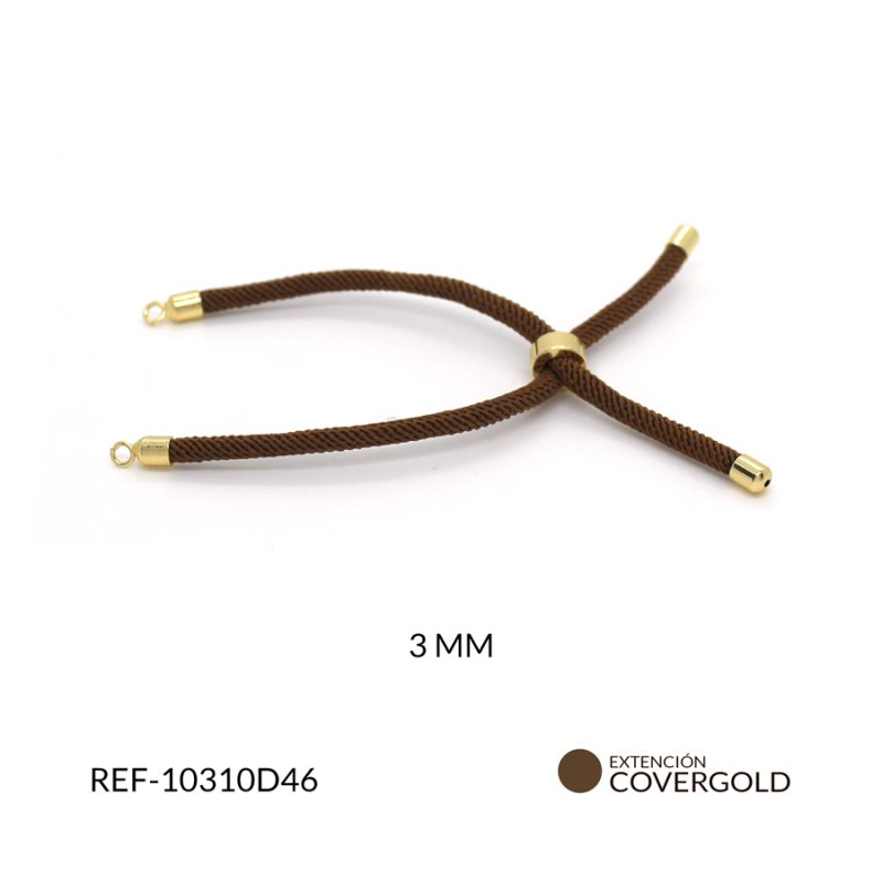 Extensión covergold para pulsera 3 mm color cafe / x unidad / Ref-10310D46 / Ref-10310D46