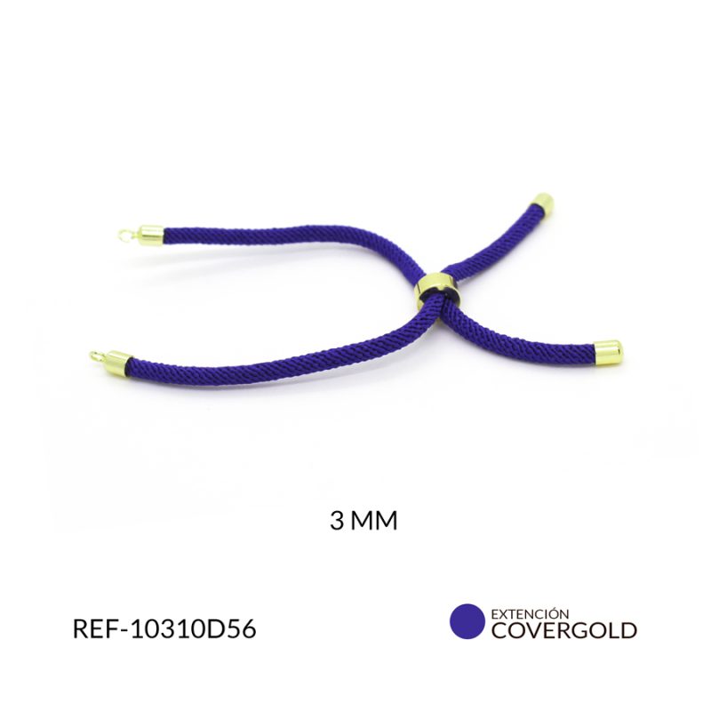 Extensión covergold para pulsera 3 mm cordon azul rey / x unidad / Ref-10310D56 / Ref-10310D56