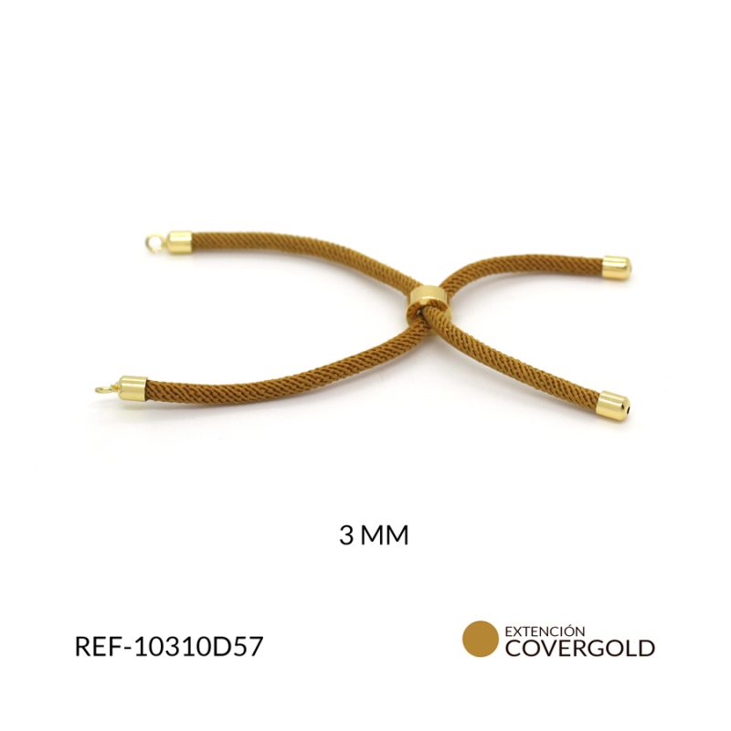 Extensión covergol para pulsera 3 mm cordon dorado / x unidad / Ref-10310D57 / Ref-10310D57