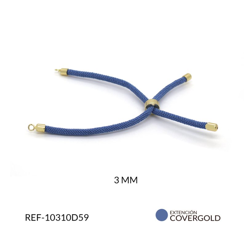 Extensión covergold para pulsera 3 mm cordón azul hortencia / x und / Ref-10310D59 / Ref-10310D59