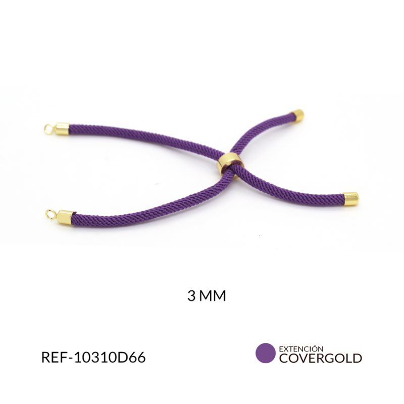 Extensión covergold cordon morado para pulsera 3 mm / x unidad / Ref-10310D66 / Ref-10310D66