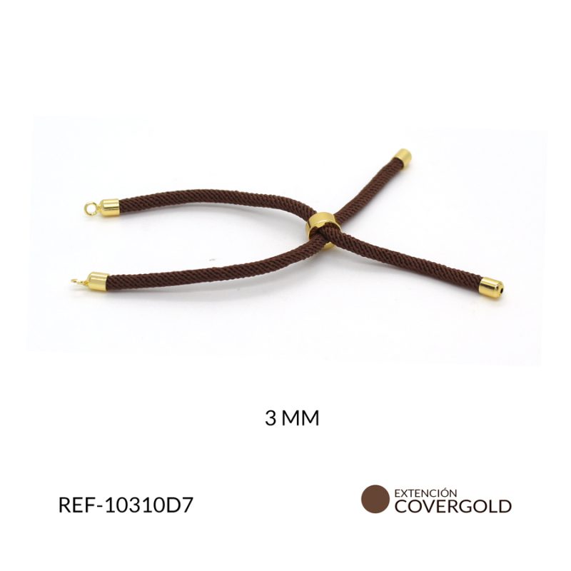 Extensión covergold cordón café o para pulsera 3mm/ x unidad / Ref-10310D7 / Ref-10310D7