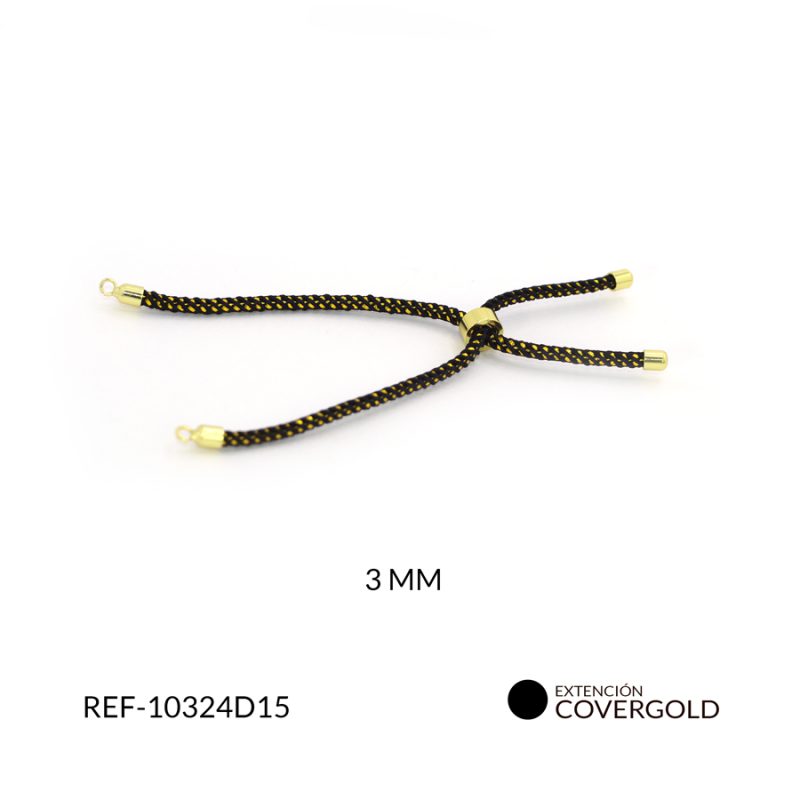 Extensión covergold cordón Lurex negro 3mm / x unidad / Ref-10324D15 / Ref-10324D15