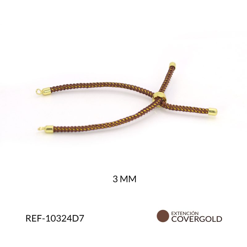 Extensión covergold cordón Lurex café oscuro 3mm / x unidad / Ref-10324D7 / Ref-10324D7