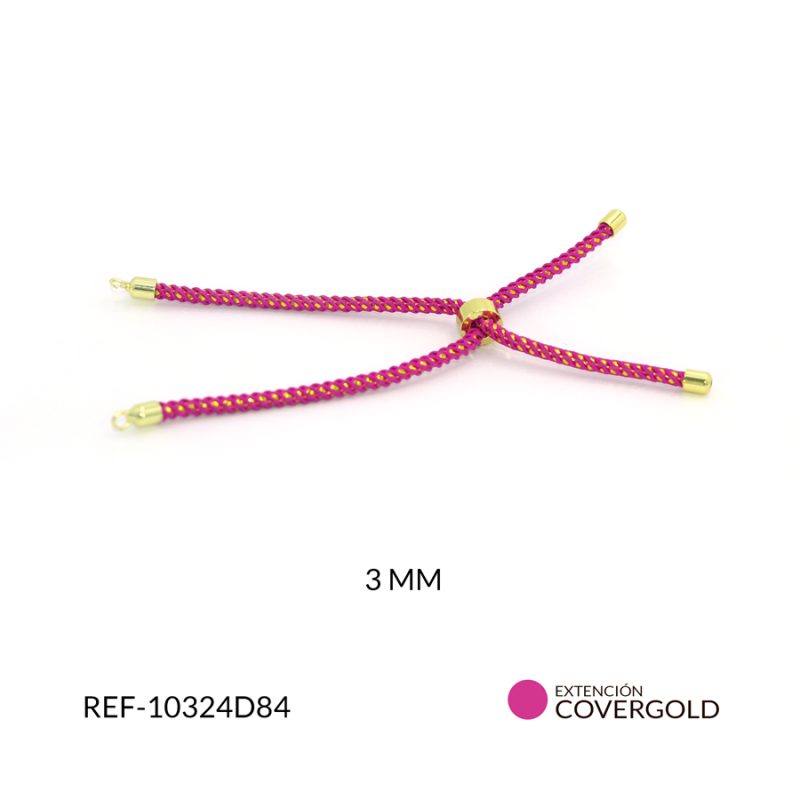 Extensión covergold cordón Lurex fucsia 3mm / x unidad / Ref-10324D84 / Ref-10324D84