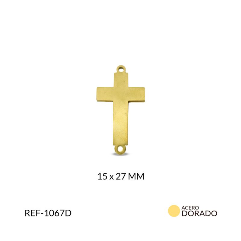 Centro pulsera acero cruz lisa 15*27MM / x und / Ref-1067D / Ref-1067D