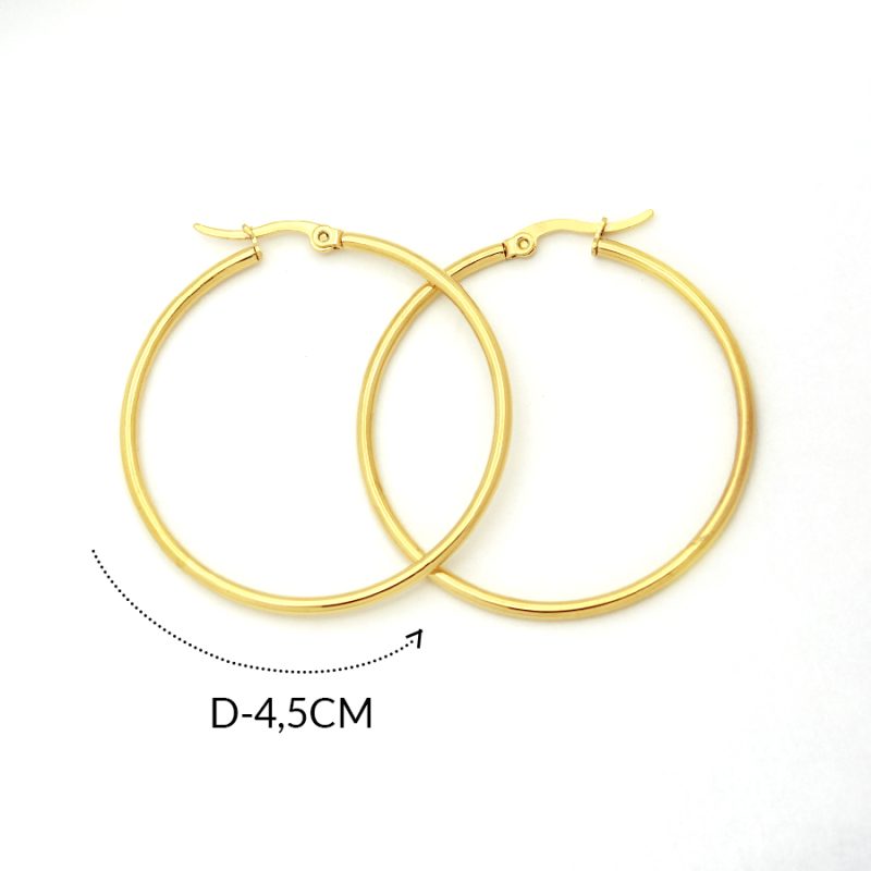 Candonga Acero color dorado 4.5 cm / x par / REF-12516