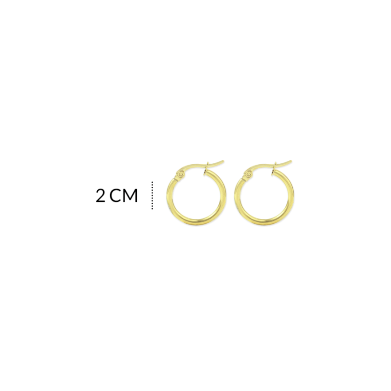 Candonga acero 2cm color dorado / x par / Ref-12524 / Ref-12524