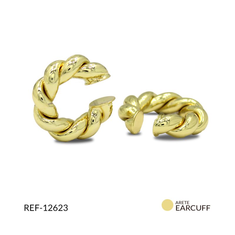 Herraje earcuff covergold trenzado 2.5 mm / x unidad / 12623T