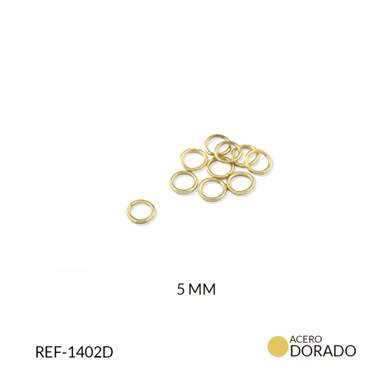 Argolla en acero delgada 5 mm color dorado / Paquete x 12 unidades / Ref-1402D / Ref-1402D