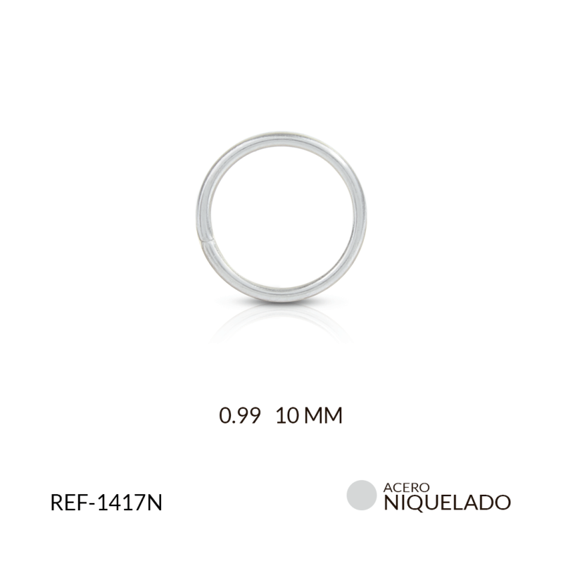 argolla acero 0.99x10mm / paquete x 12 unidad / Ref-1417N / REF-1417N