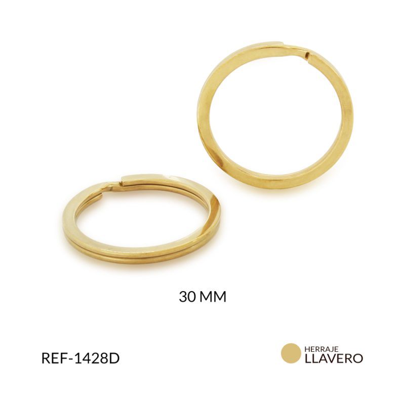 Argolla llavero dorado sin cadena 30mm / x und / Ref-1428D
