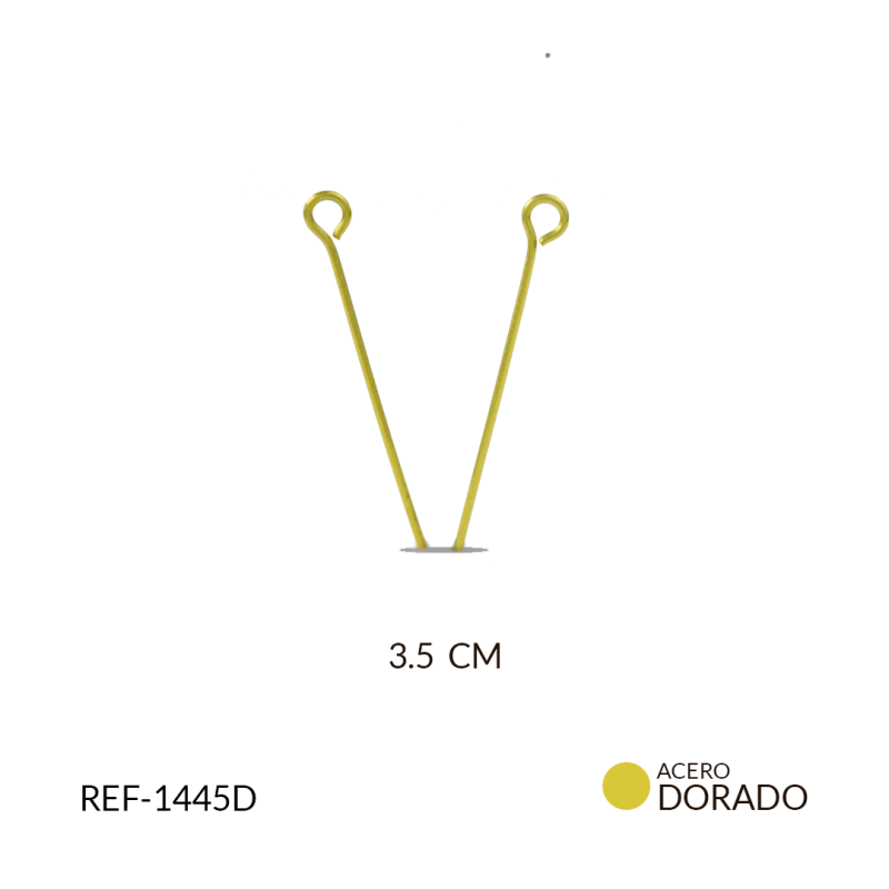 Alfiler acero cabeza - argolla 3.5cm / Paquete x 12 und / Ref-1445D / Ref-1445D