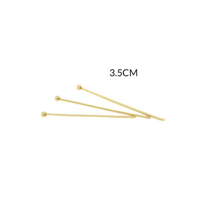 Alfiler en acero bola 3.5CM / color dorado / paquete x 12 unidades / Ref-1455D / Ref-1455D