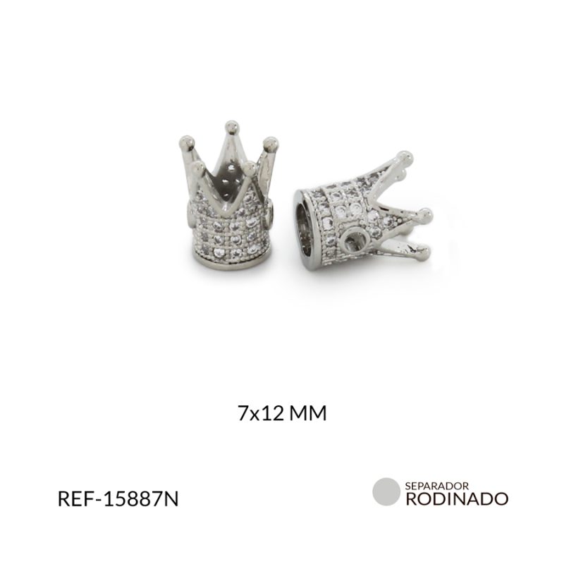 Separador Rodino corona circon plateada 7 x 12 mm / x und / Ref-15887N