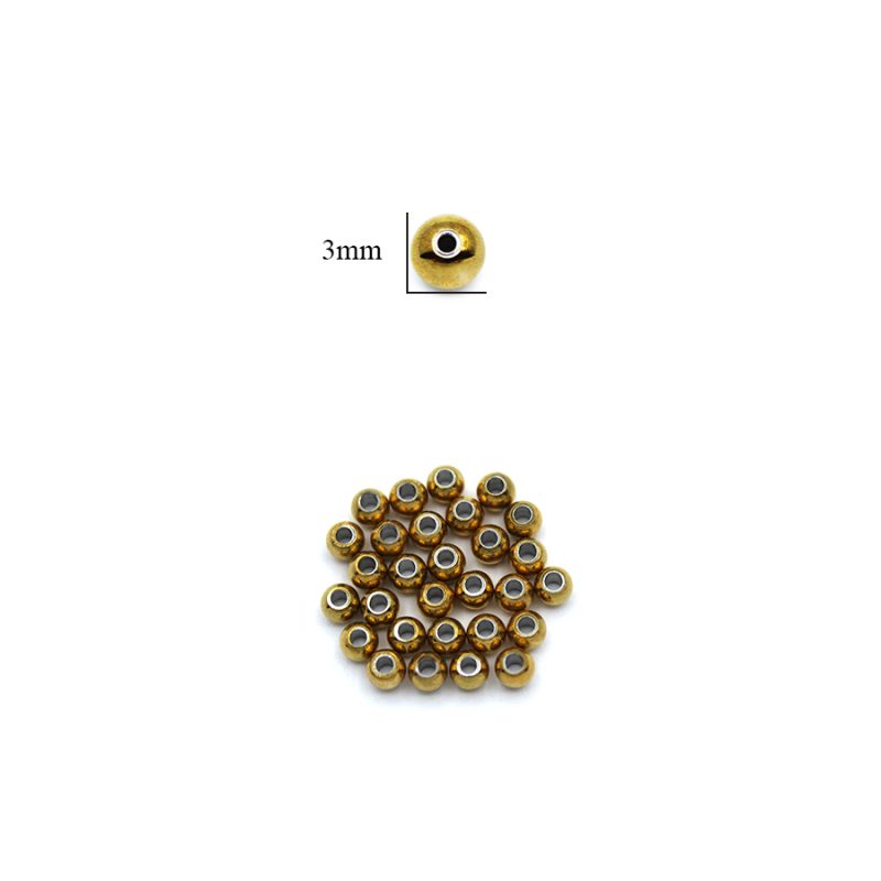 Balin en acero maziso 3mm boca pequeña / paquete X 12 und / Ref-1601D / Ref-1601D
