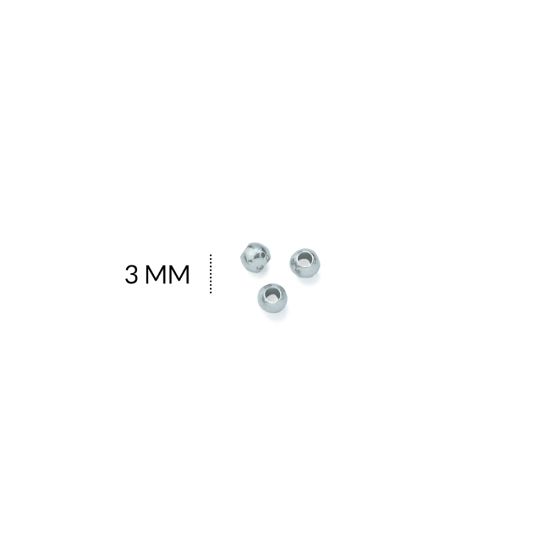 Balin acero plateado macizo 3mm / paquete x 12 unidades / Ref-1601N / REF-1601N