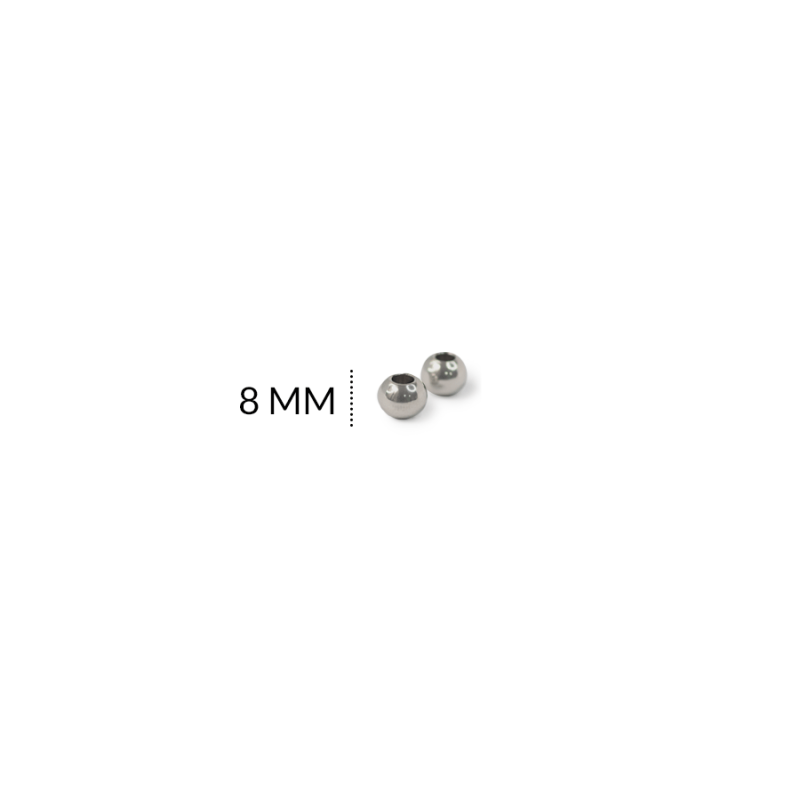Balin en acero macizo boca extra ancha 8mm / paquete x 12 unidades / REF-1625-1N