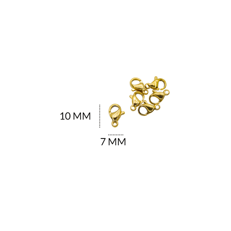 Broche en acero pico loro 7x10mm color dorado / Paquete x 3 unidades / Ref-1650D / Ref-1650D