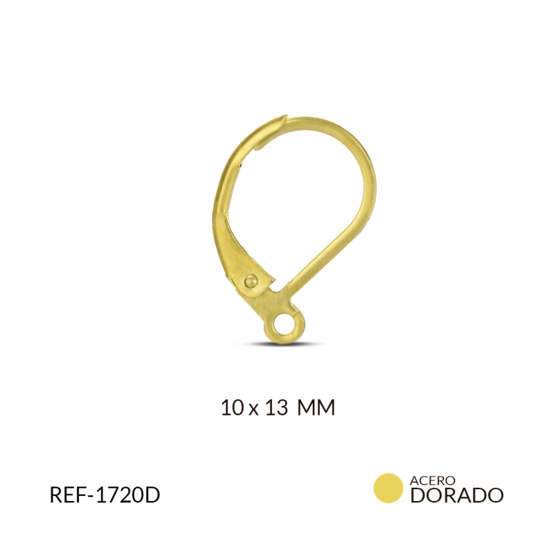 Anzuelo acero catalán sencillo redondo 10x13mm / x par / Ref-1720D / Ref-1720D