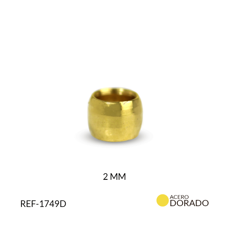 Terminal en acero escalachin dorado 2MM / paquete x 12 und / Ref-1749D / REF-1749D