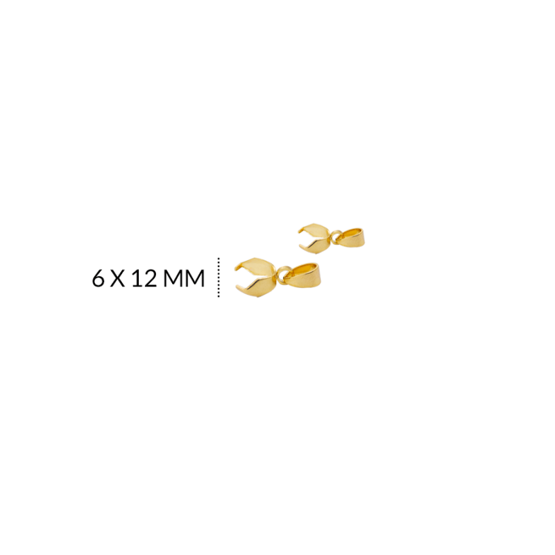Portadije uña acero dorado 6 X 14MM / x unidad  / Ref-1759D