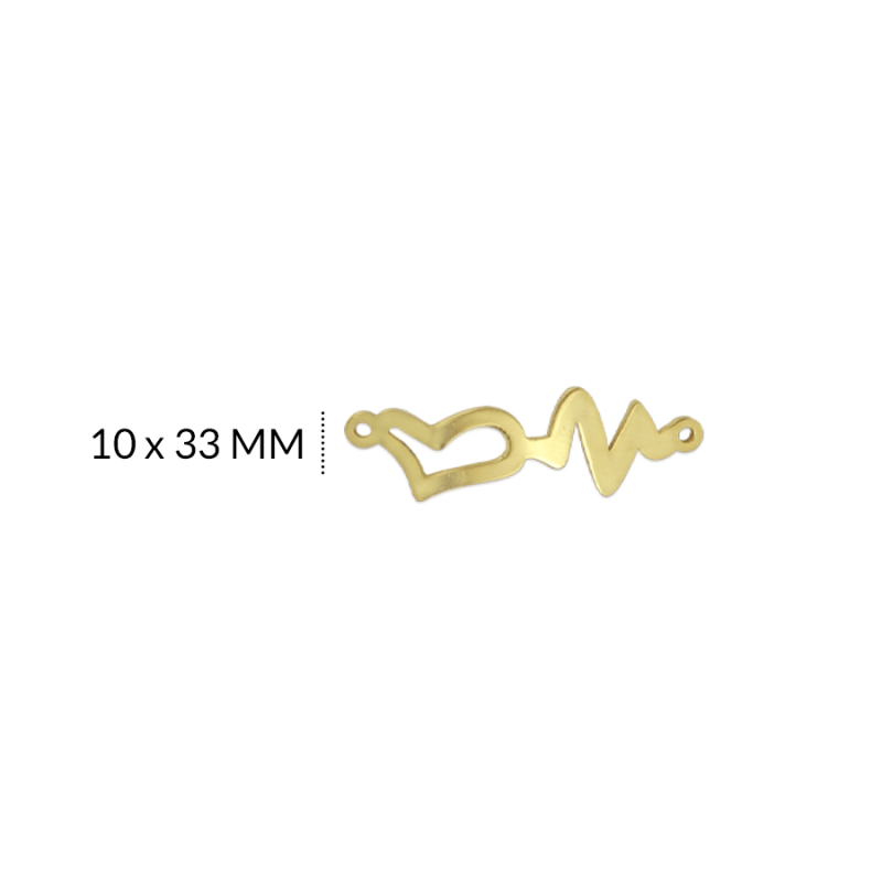 Centro pulsera acero corazón cardio 10x33mm / x und / Ref-1853D / Ref-1853D