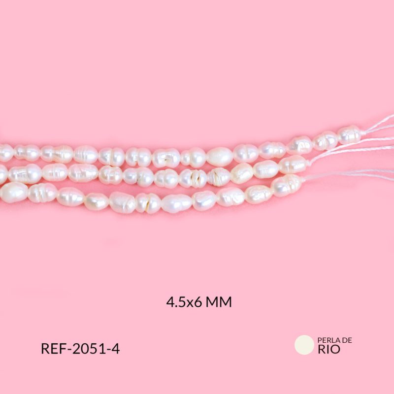 Perla Rio deforme 4.5x6mm / x sarta / Ref-2051-4 / Ref-2051-4