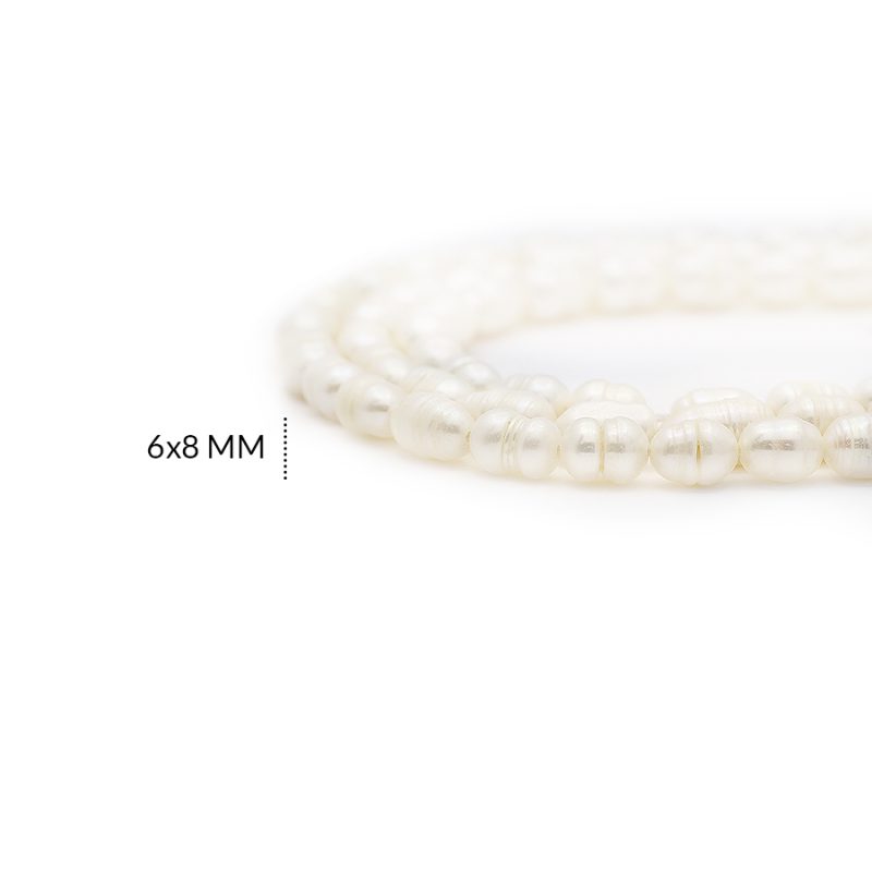 Perla de rio 6x8mm / x sarta / Ref-2053 / Ref-2053