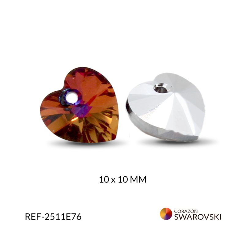 Dije Swarovski corazón 10 x 10 mm efectos cristales urora boreal / x und / Ref-2511E76
