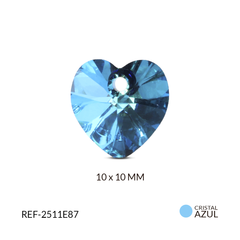 Dije swarovski corazón 10 x 10 mm color azul / x und / REF-2511E87