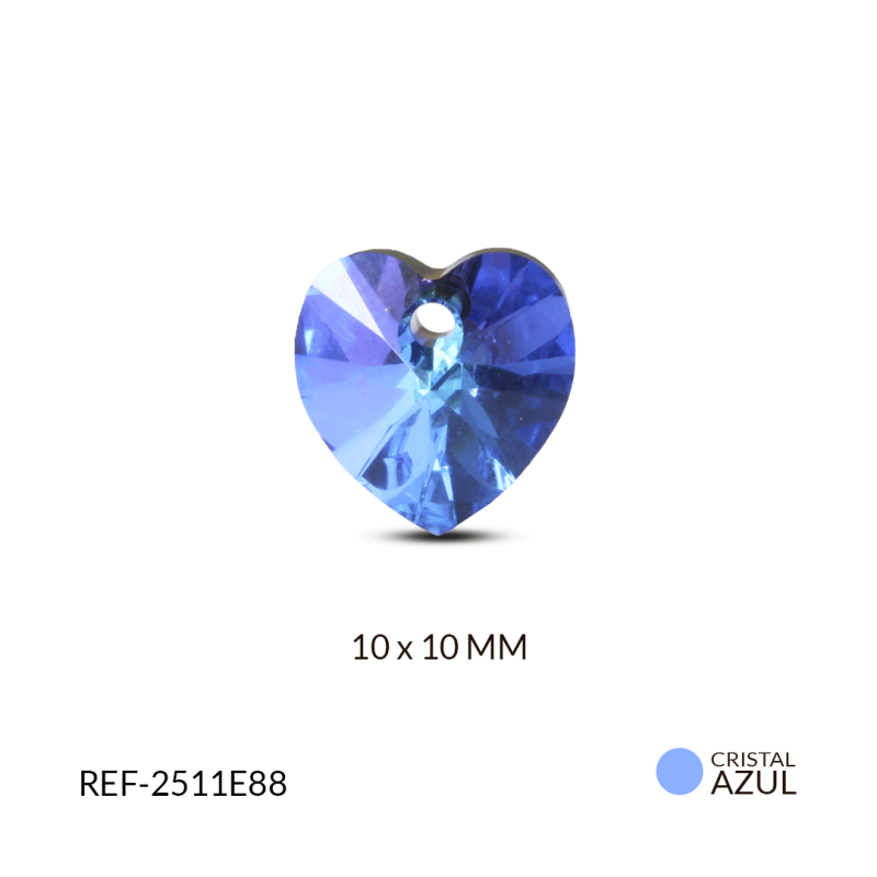 DIJE SW CORAZON AZUL HEL 10 X 10MM / x und / REF-2511E88