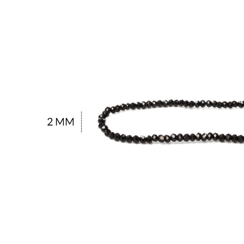 Rondela 2 mm color boreal negro / x sarta / REF-2R001