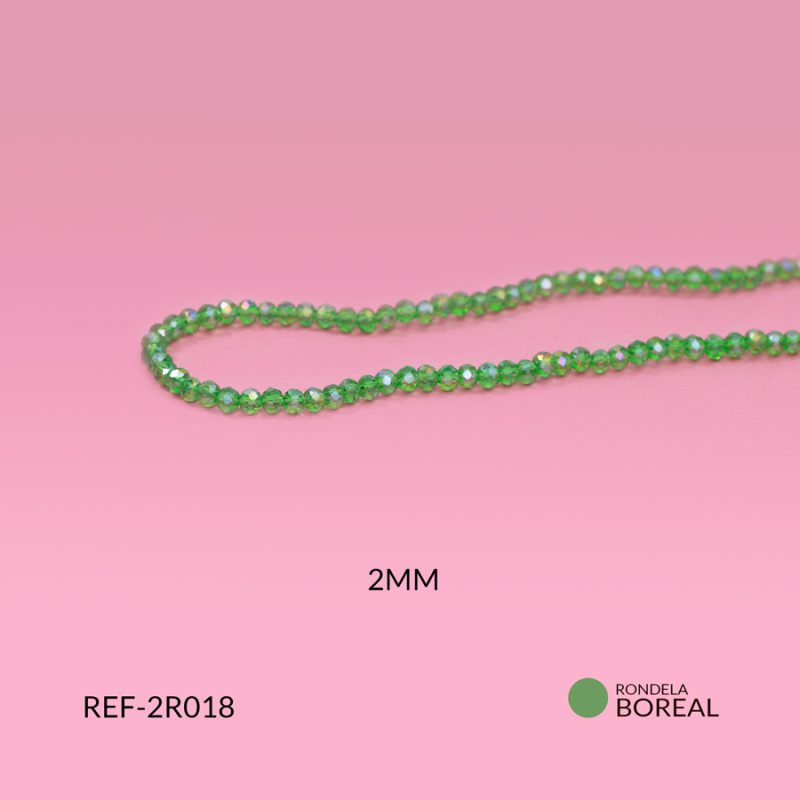 Rondela boreal verde limón 2mm / x sarta / Ref-2R018 / Ref-2R018