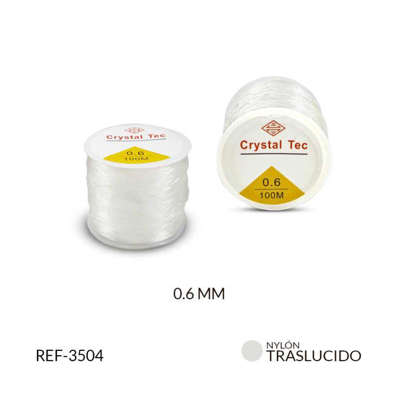 Nylon elastico 0.6MM / rollo x 100 mtr aprox / Ref-3504 / Ref-3504