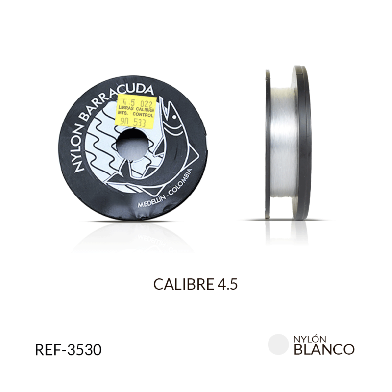 Nylon barracuda calibre 4.5 / x rollo ( 90 metros aproximados) / Ref-3530 / Ref-3530