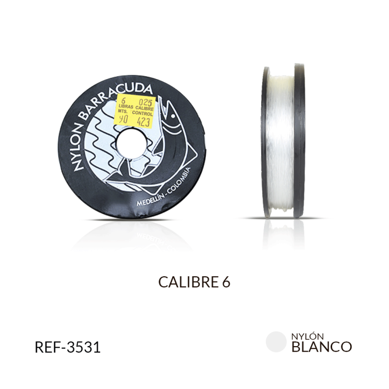 Nylon Barracuda calibre 6 / rollo x 90 mt aprox / Ref-3531 / Ref-3531