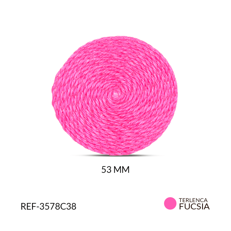 Base para arete en terlenca 53 mm color fucsia claro / x par / Ref-3578C38 / Ref-3578C38