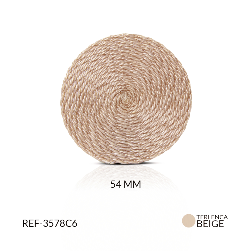Base para arete en terlenca beige oscuro / x PAR /54mm / Ref-3578C6 / Ref-3578C6