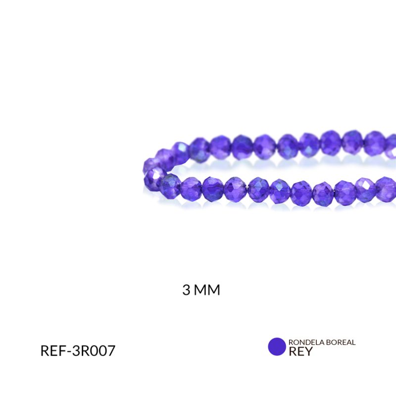Rondela Boreal 3 mm color azul rey / x sarta / Ref-3R007