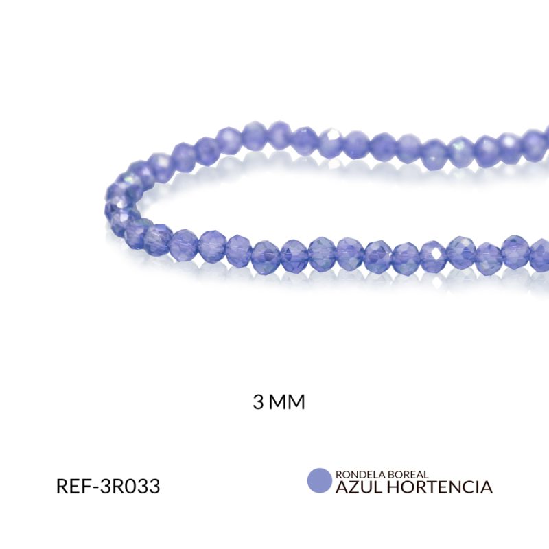 Rondela Boreal 3 mm color hortensia claro / x sarta / Ref-3R033