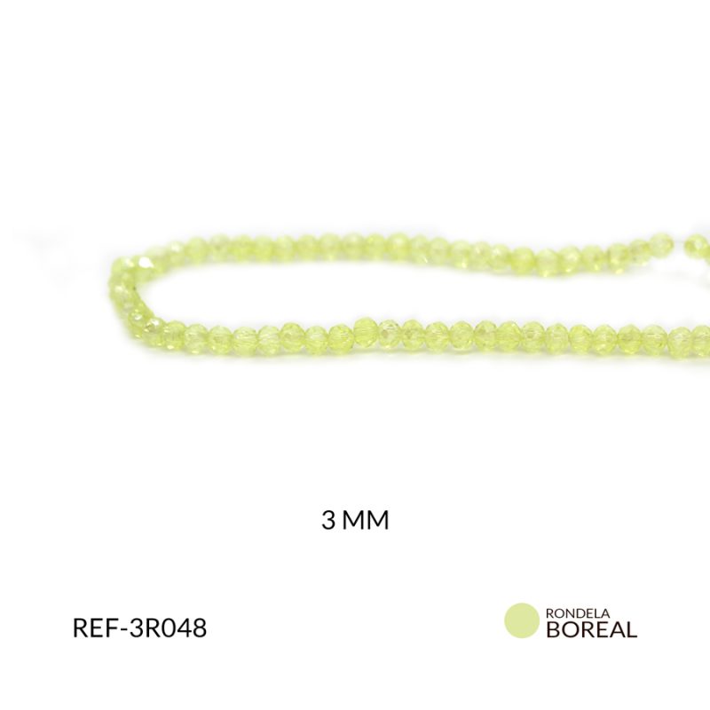 Rondela Boreal traslucido amarillo 3mm / x sarta / Ref-3R048